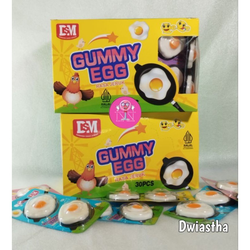Jual Permen Jelly Gummy EGG rasa jeruk 1 pak isi 30 PCS | Shopee Indonesia