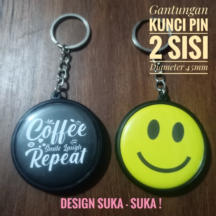 Jual Cetak Gantungan Kunci Pin Sisi Diameter Mm Custom Design