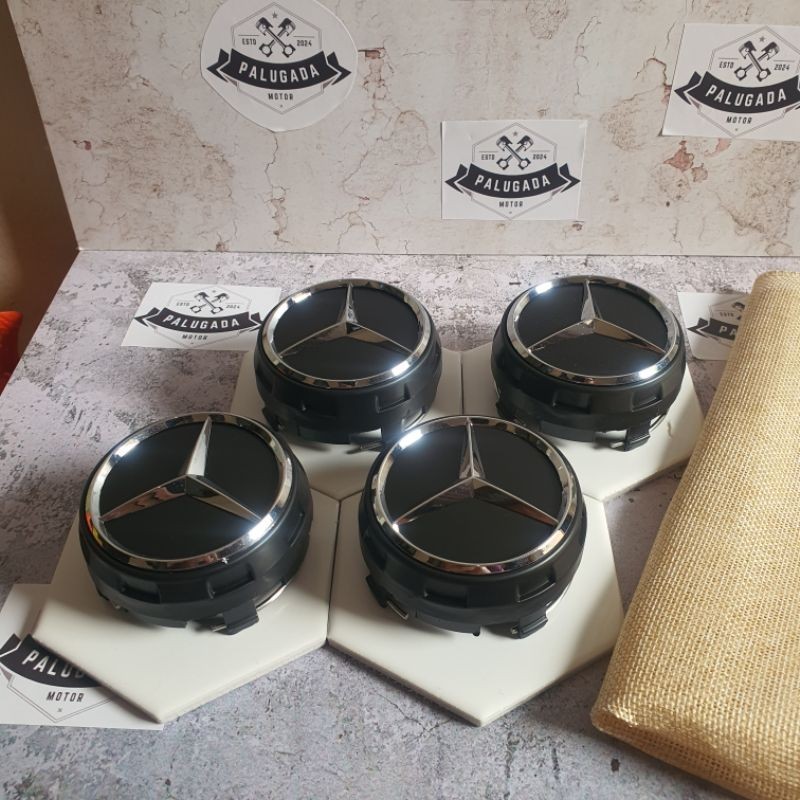 Jual Dop Roda Mercy Mercedes Benz 75mm Hitam Tinggi Harga Satuan / Dop ...
