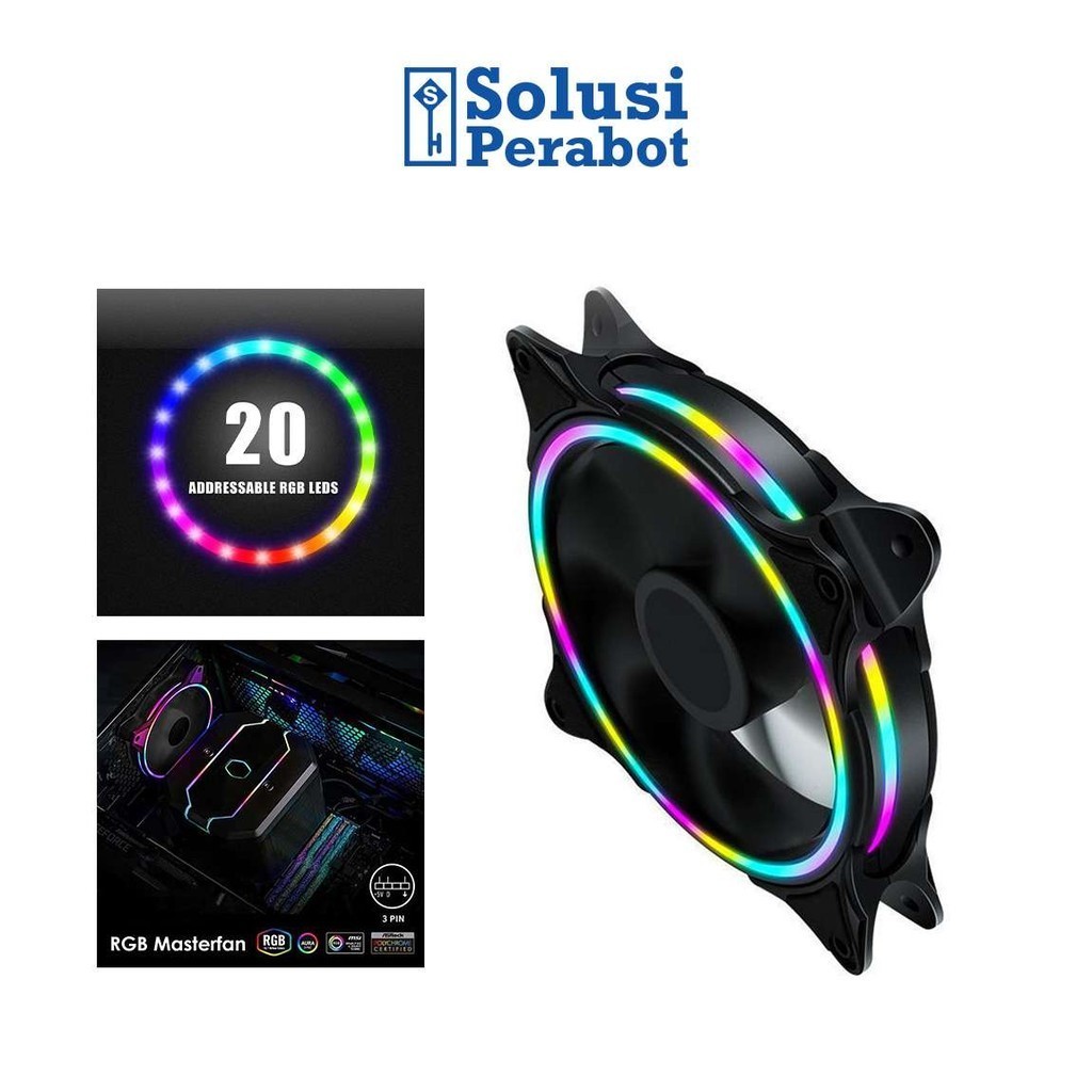 Jual Fan Casing LED RGB 12cm PC SP / Kipas Case Ring CPU Cooler ...