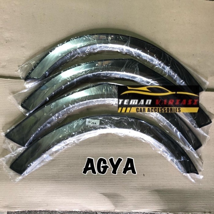 Jual List Lis Atas Ban Over Fender Trim Mobil Agya Ayla Stainless Crome Shopee Indonesia