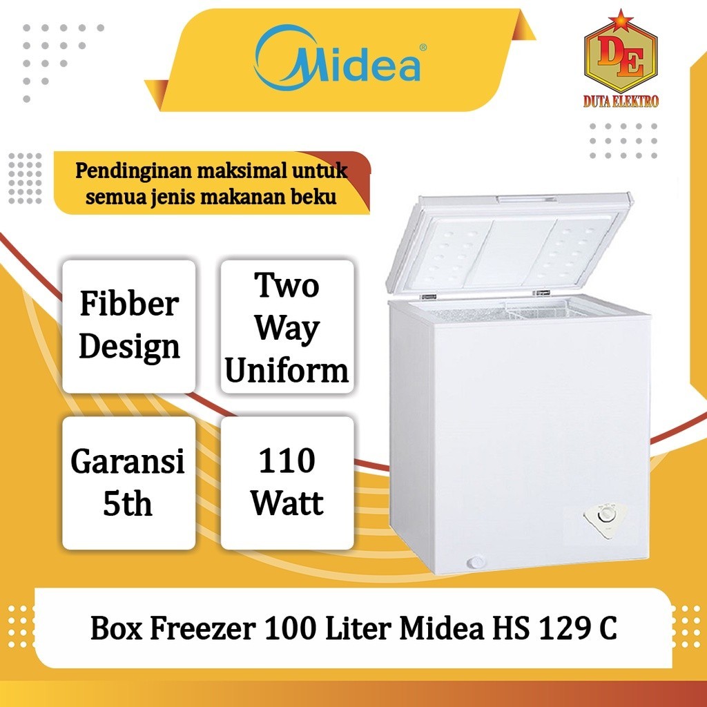 Jual Box Freezer Midea HS 129 C Chest Freezer 100 Liter | Shopee Indonesia