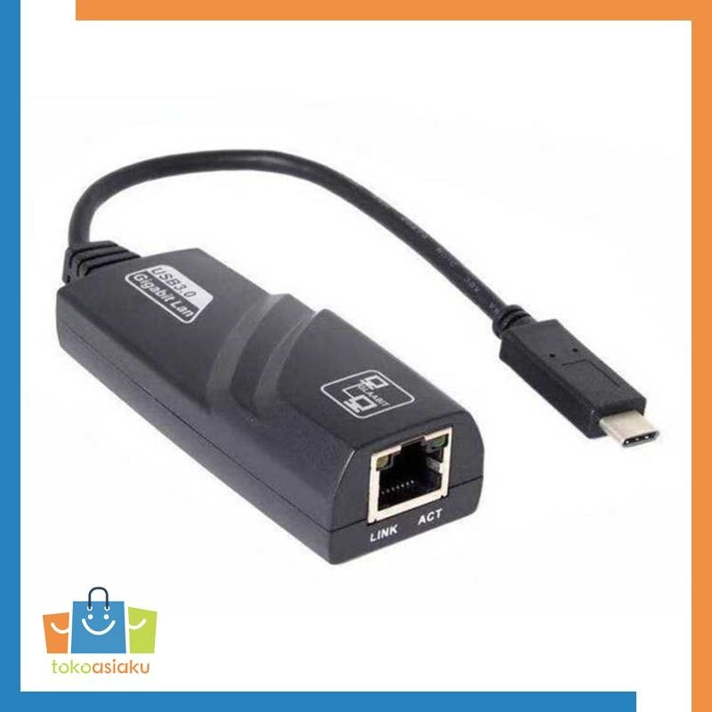 Jual Adapter Adaptor USB Type C Ke Port LAN RJ45 Ethernet Adaptor ...