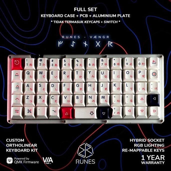 Jual Runes Vaengr Hotswap Custom Ortholinear Keyboard Kit Preonic 