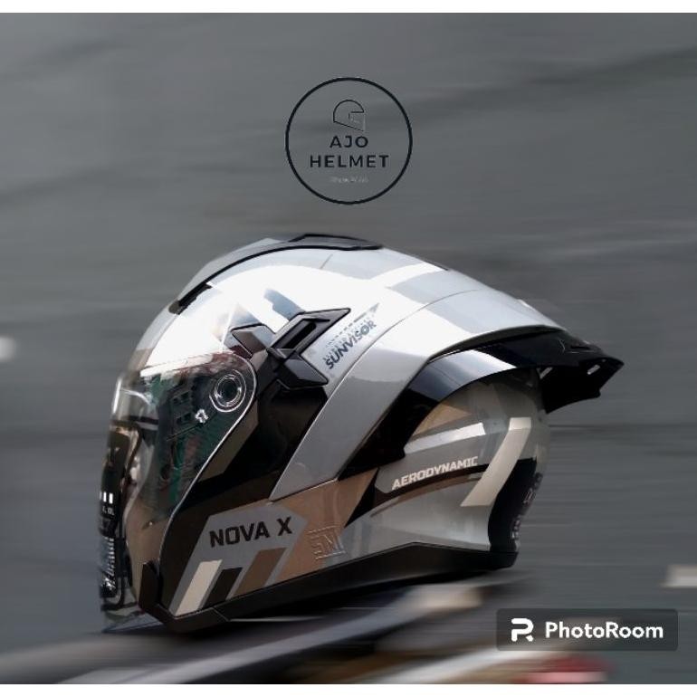 Jual HELM JPX NOVA X NEW V2 VISOR COATING N4 VERO PAKET SPOILER, DOBLE