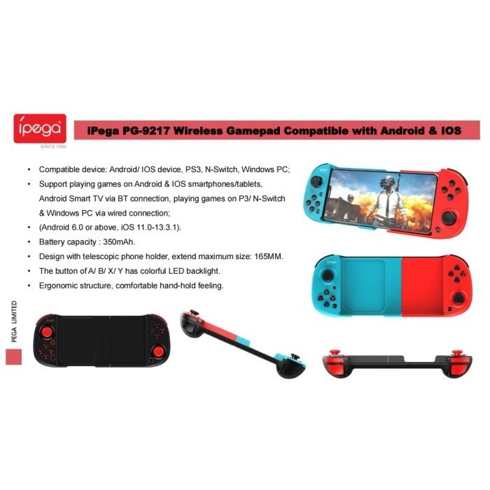 Jual Gamepad Ipega Pg 9217 Original Wireless Controller Android Ios ...