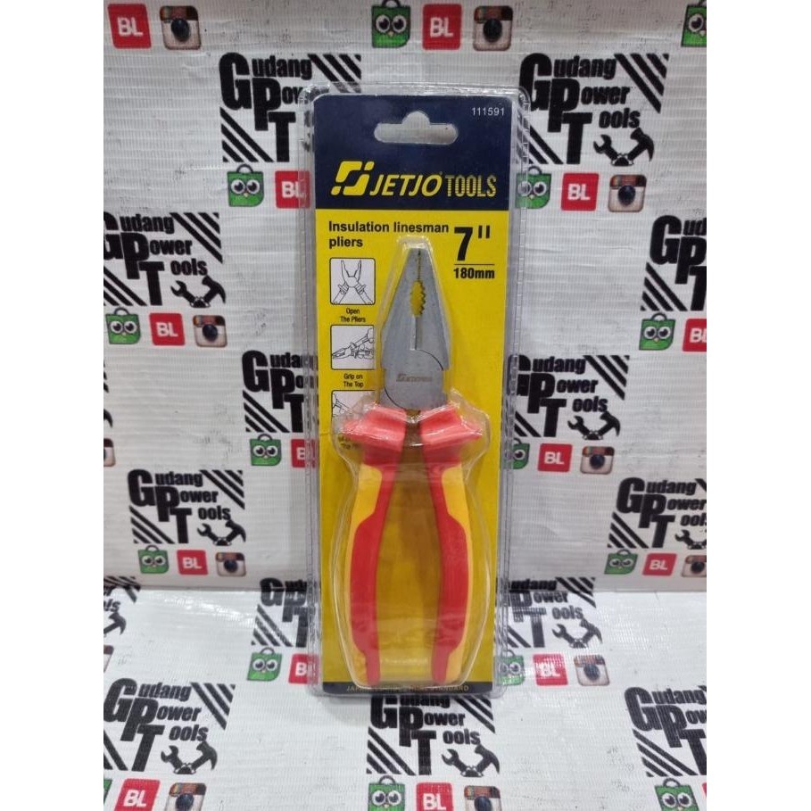 Jual Tang Kombinasi Listrik 7'' JETJO Insulation Linesman Pliers ...