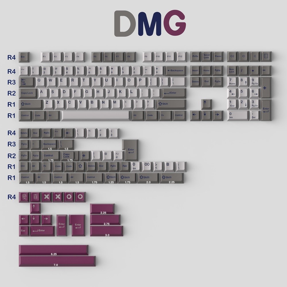 Jual GMK DMG/Black Lotus 173 Keys Double Shot Keycaps Profil Ceri untuk ...