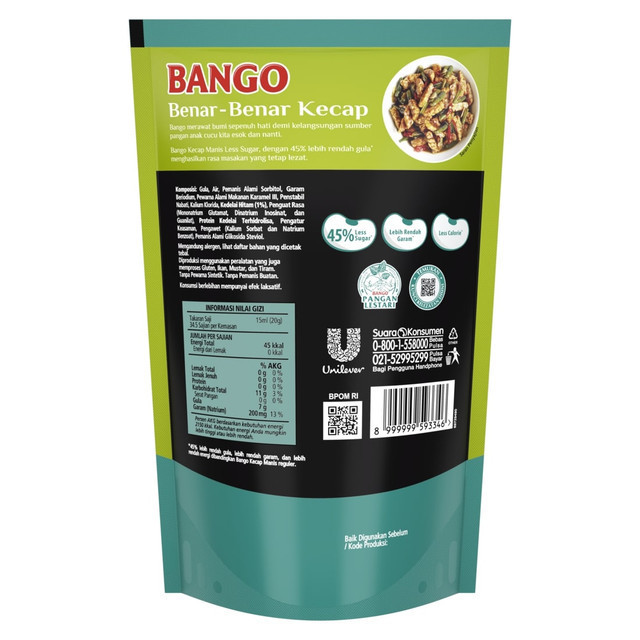 Jual BANGO LESS SUGAR 675G | KECAP RENDAH GULA x2 pack | Shopee Indonesia