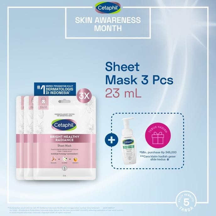 Jual Cetaphil Bright Healthy Radiance Instant Radiance Mask 23ml X 3pcs Shopee Indonesia 1116