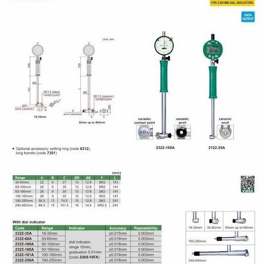 Jual Insize Dial Bore Gauge 2322-250A Original Insize | Shopee Indonesia