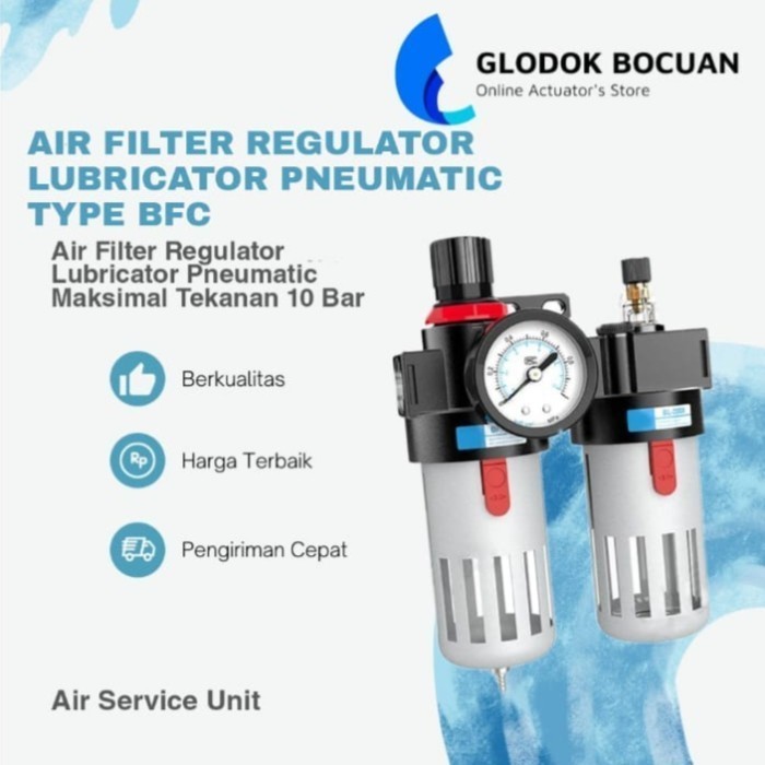 Jual BFC 2000 Pneumatic Air Filter Regulator Lubricator 2 Baris 1/4 ...