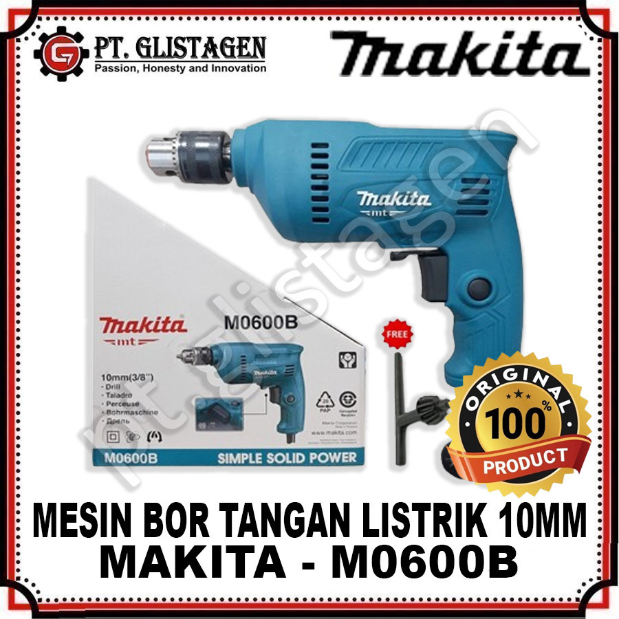 Jual MAKITA M0600B Mesin Bor Tangan Listrik Reversible 10mm Mesin Bor ...