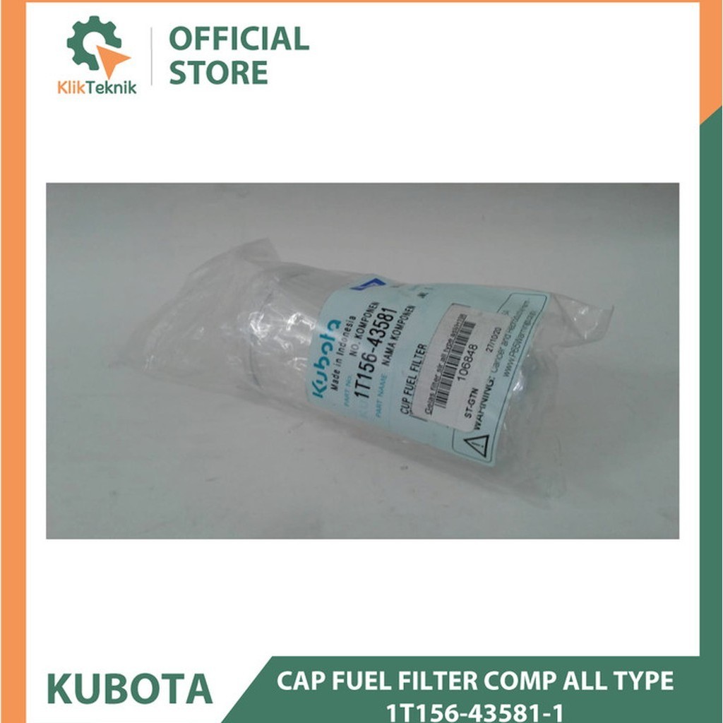 Jual Gelasan filter solar/cap fuel filter comp all type Kubota 1T156 ...