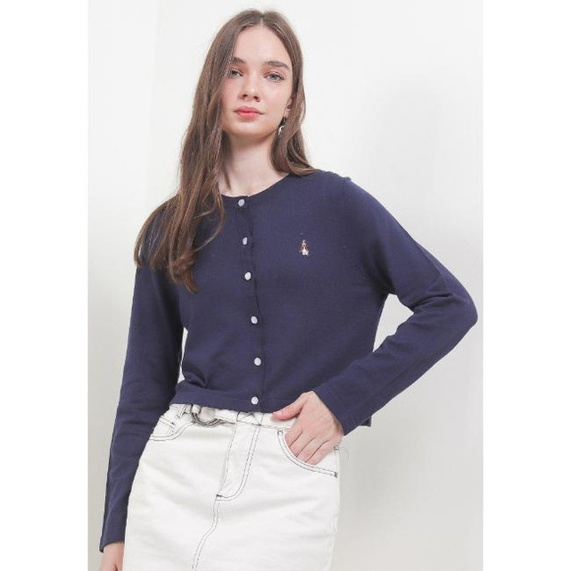 Jual Hush Puppies Cardigan Wanita Zanith Solid Navy Shopee Indonesia