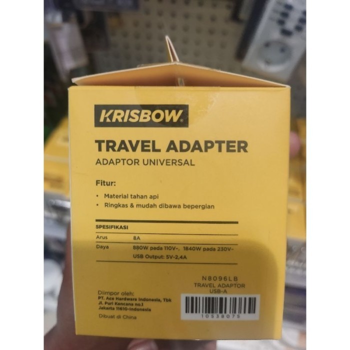 Jual Vini Krisbow Travel Adaptor Universal Dengan Usb Colokan Luar ...