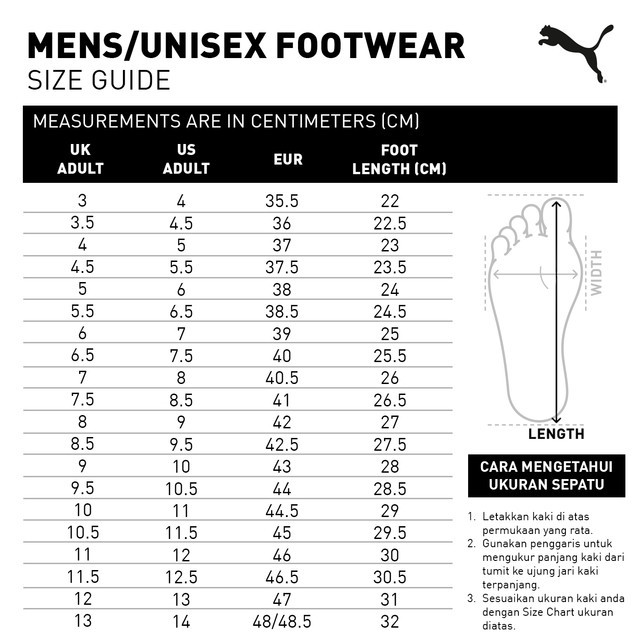 Puma shoes tread Size