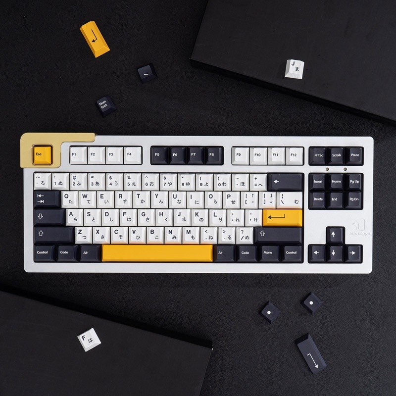Jual GMK Minimalis Hitam dan Putih 138 Kunci Profil Cherry PBT Keycap ...
