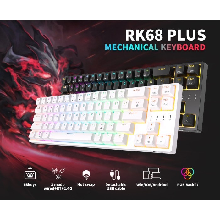 Jual READY!! Royal Kludge RK68 Plus / RK-68 Plus Hotswap Mechanical ...