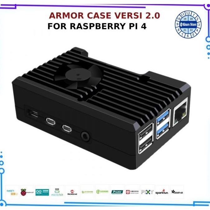 Jual Metal Case Raspberry pi 4 Casing Aluminium Alloy Full Armor with ...