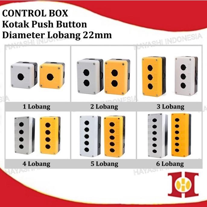 Jual Box Push Button Station Control Kotak Switch BX1 22mm 1 2 3 4 5 ...