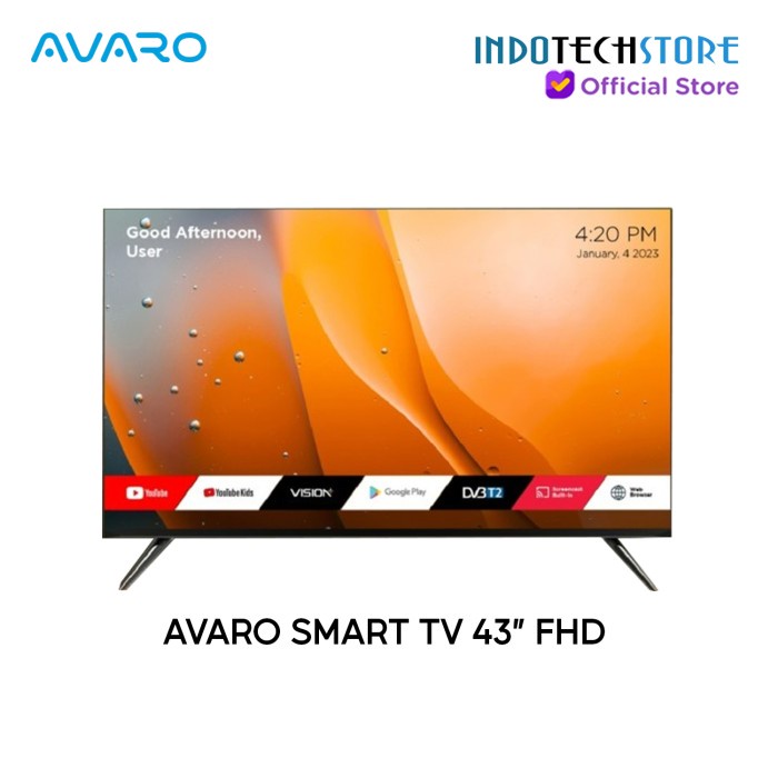 Jual Avaro T43Fhd Android Smart Tv 43 Inch Full Hd Garansi Resmi