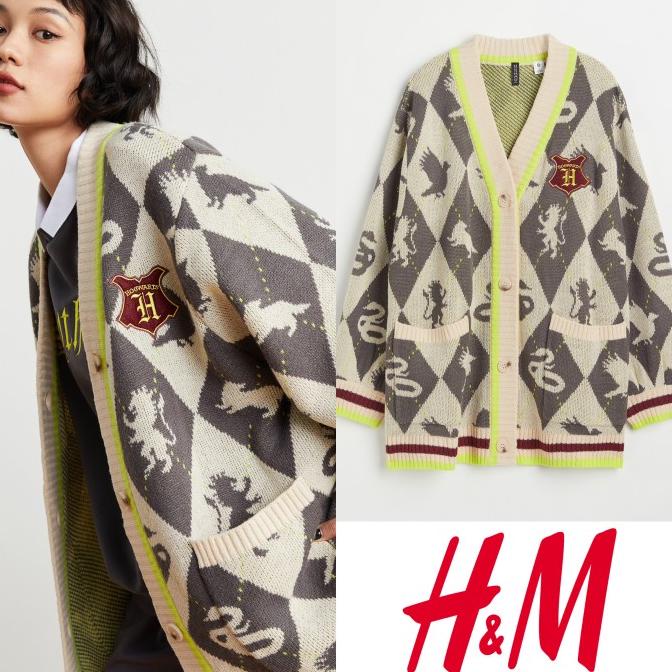 Jual H&m hnm hogwarts harry potter oversize sweater cardigan