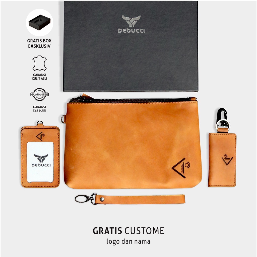 Jual Debucci leather goods - PAKET BUNDLING 1 Clutch Bag ID Card Holder ...