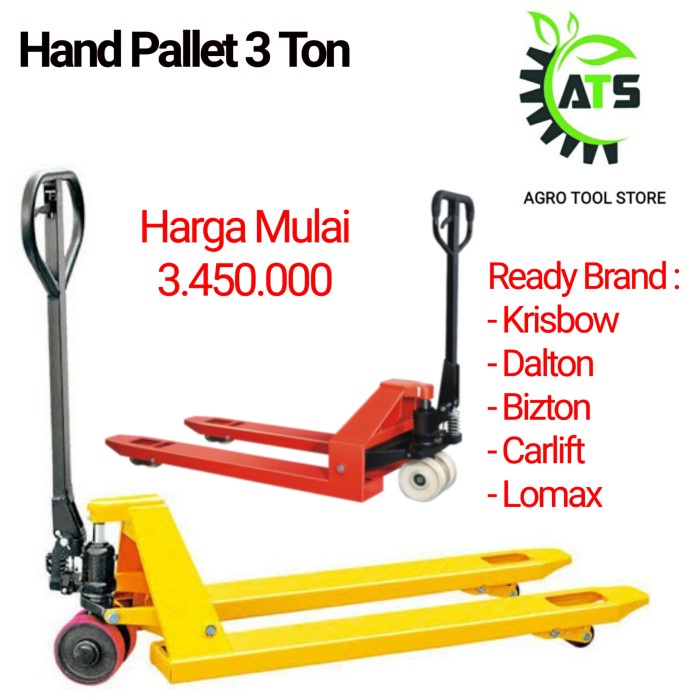 Jual Terlaris Hand Pallet 3Ton Krisbow Car Lift Dalton 3 Ton Alat