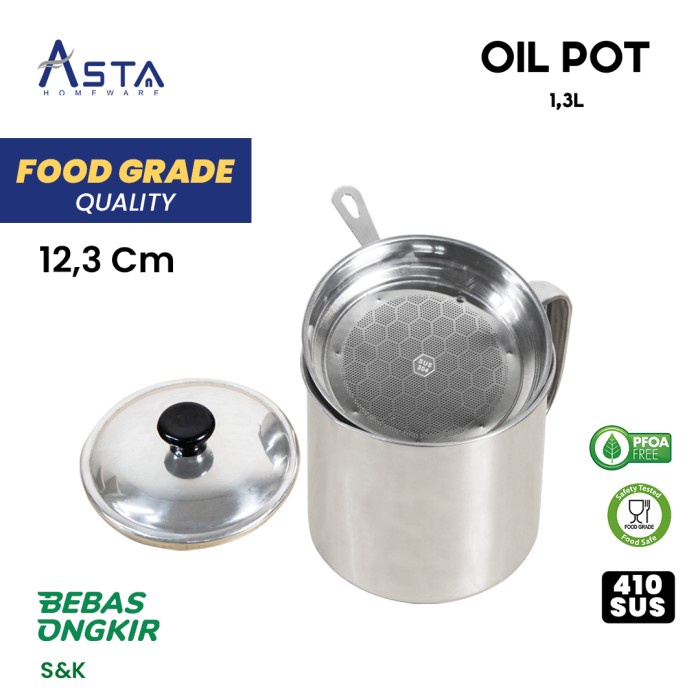 Jual Oil Pot Tempat Wadah Saringan Minyak Tempat Minyak Jelantah Shopee Indonesia 3046