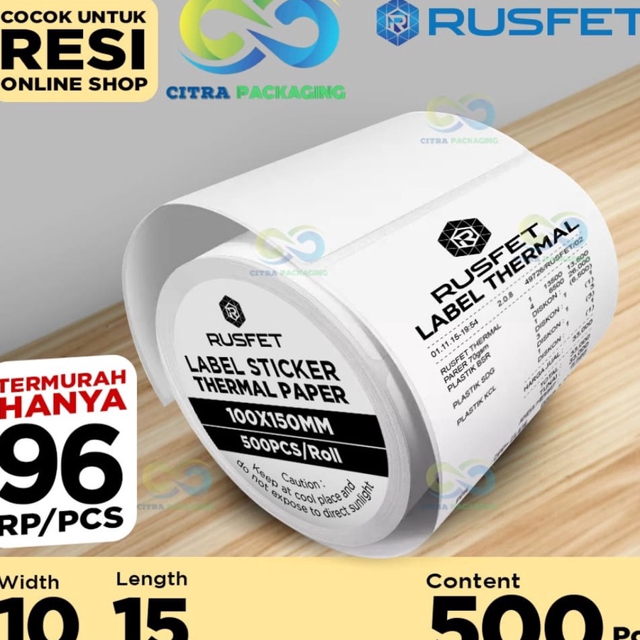 Jual Terbaik..!! KERTAS THERMAL ROLL STICKER LABEL PRINT RESI 10 X 15