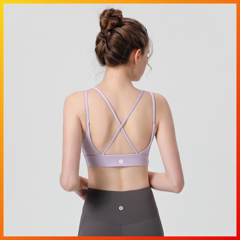 Lululemon New Yoga Sports Bra Sexy beautiful back Lycra high elastic  shockproof fitness bra A003