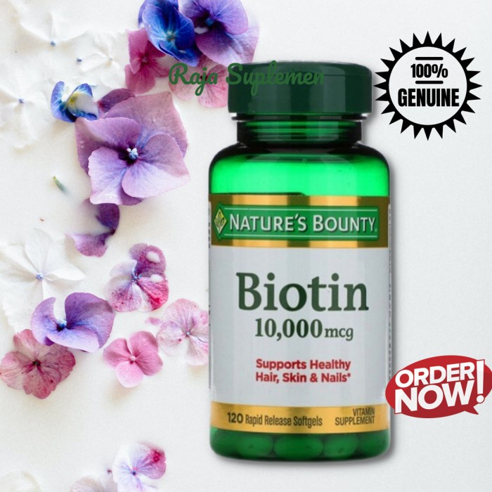 Jual Natures Bounty Biotin 10000 Mcg 120 Rapid Release Softgels Shopee Indonesia 8463