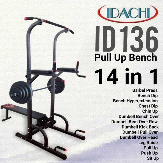 Jual Pull Up Machine + Bench ID-136 | Chin Up + Sit Up + Dip ID136 ...