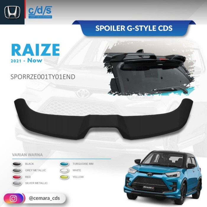 Jual SPOILER G-STYLE NEW MODEL TOYOTA RAIZE / DAIHATSU ROCKY HIGH ...