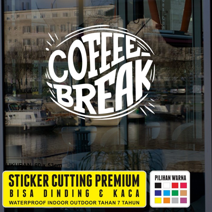 Jual Sticker Cafe Kafe Resto Cutting Stiker Dinding Kaca Coffee Break