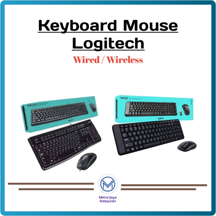 Jual KEYBOARD MOUSE LOGITECH WIRED / WIRELESS ORIGINAL | Shopee Indonesia