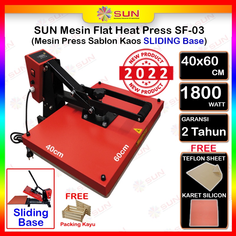 Jual Mesin Press Sablon Kaos Sf 03 Sliding Sf 01 40x60 High