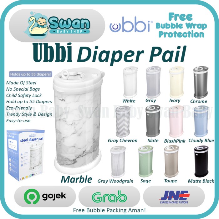 Jual Ubbi Diaper Pail / Nappy Pail / Tempat Sampah Popok Nappy Bin