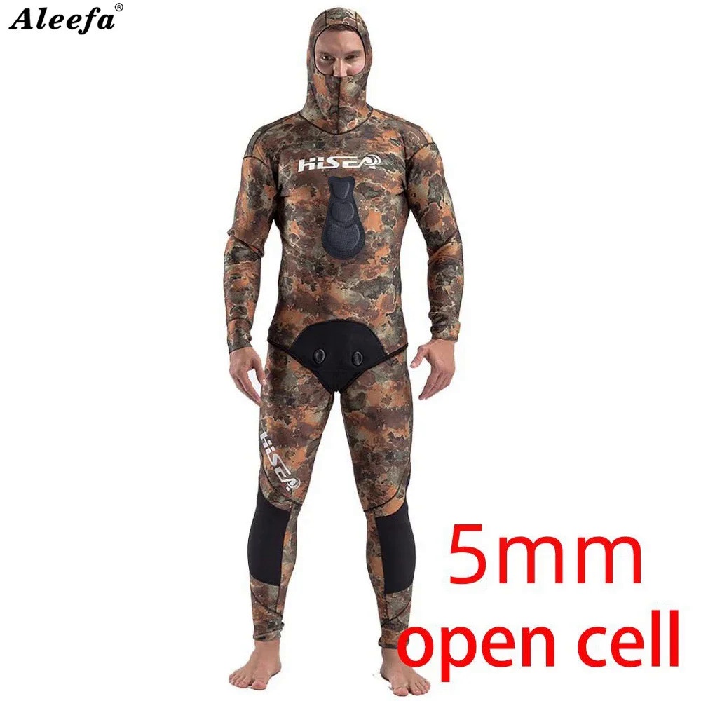 thumbnail image 2 of WYYHAA XL,1.5MM Neoprene Spearfishing Wetsuit With Hooded, 2 Pieces 2 of 14
