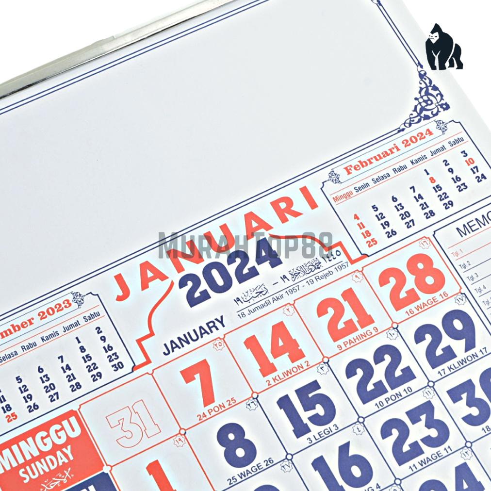 Jual Kalender Dinding Polos Tahun 2024 Ukuran 49x32 cm / Calendar Kerja