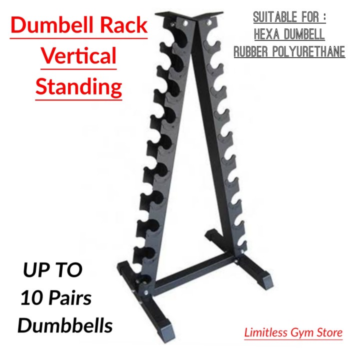 Jual Vertical Standing Dumbell Rack - 10 Pairs Dumbbell Racks rak ...