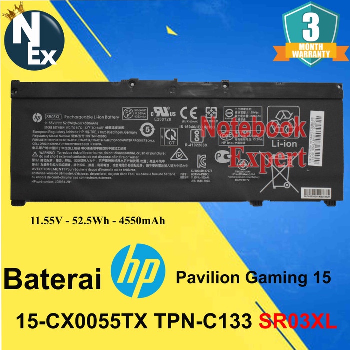 Jual Baterai Laptop Hp Pavilion Gaming 15 15 Cx0055tx Tpn C133 Sr03xl