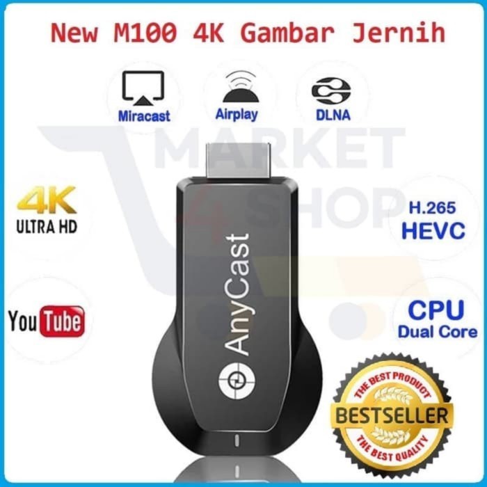 Jual Anycast M100 4K HD Wifi Display TV Dongle Wireless HDMI Dongle ...