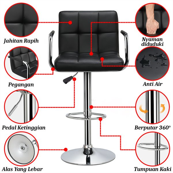 Jual Kursi Bar Hidrolik Putar Kursi Barbershop Bar Stool Bangku Cafe ...