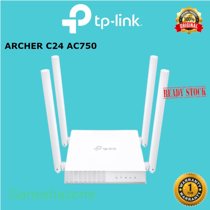 Jual TP-Link Wireless Router Archer C24 AC750 Dual-Band Wi-Fi Router ...