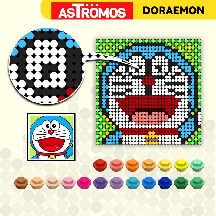 Jual Build By Number 32x32 Doraemon DIY Balok Lukisan Mosaik Paint Art ...
