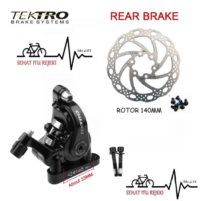 Jual Tektro Disc Brake Mechanical Road Flat Mount MdC550 Dual Piston