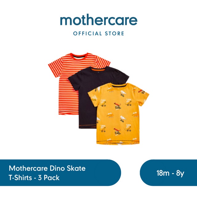 Jual Mothercare Dino Skate T Shirts 3 Pack Set Kaos Bayi Laki Laki