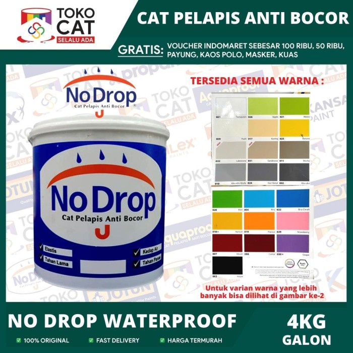 Jual Cat Pelapis Anti Bocor No Drop Warna Standar Ukuran 4 Kg Galon Cat Pelapis Anti Bocor 9822